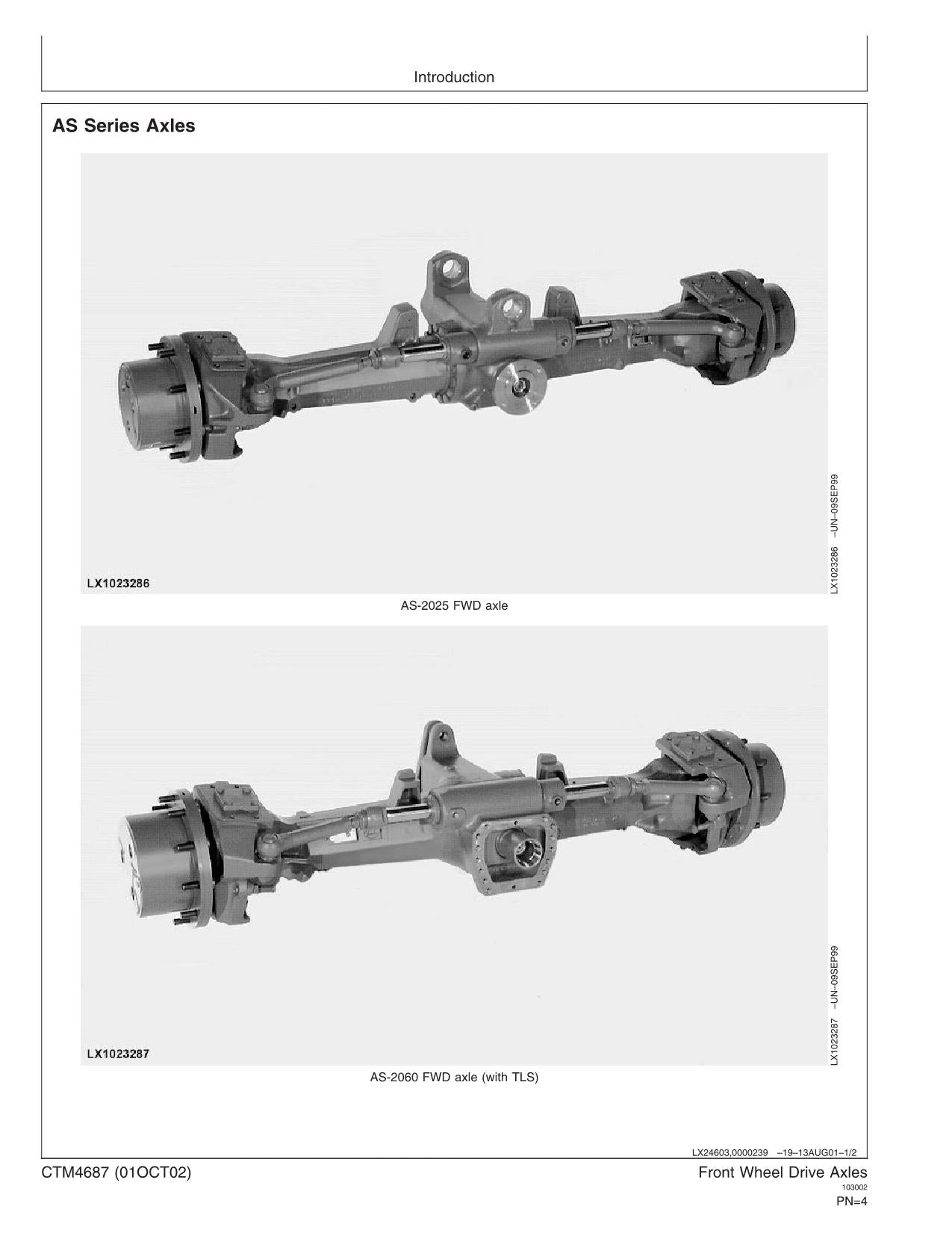 JOHN DEERE 6020 6120 6220 6320 6420 6420S 6620 6820 ACHSEN ALS MS SERVICEHANDBUCH