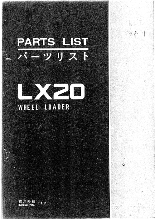 HITACHI LX20 RADLADER ERSATZTEILKATALOGHANDBUCH SER 0101-