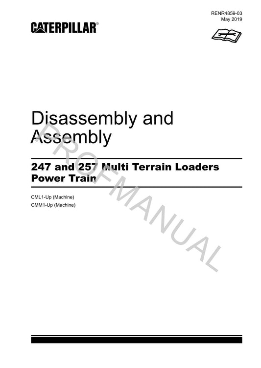 Caterpillar Cat 247 257 Loader Power Train Service Manual Disassem Assem