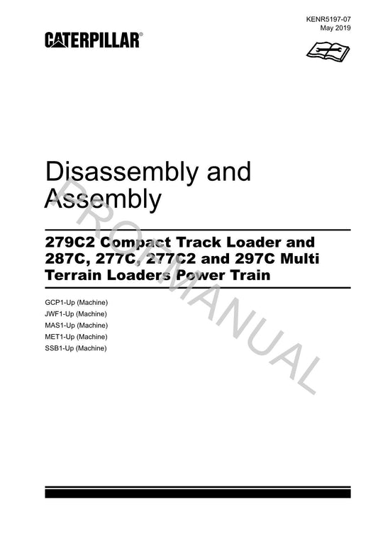 Caterpillar 279C2 287C 277C Lader Antriebsstrang Servicehandbuch Demontage Montage