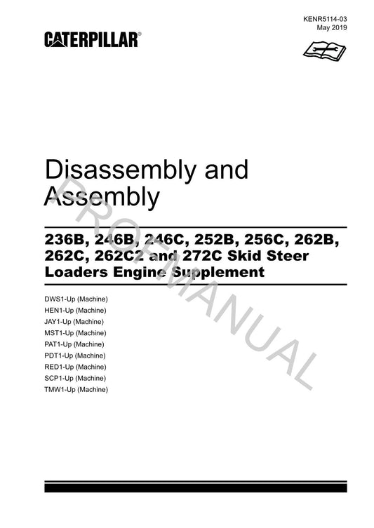 Caterpillar 236B 236B2 246B Loader Power Train Service Manual Disassem Assem