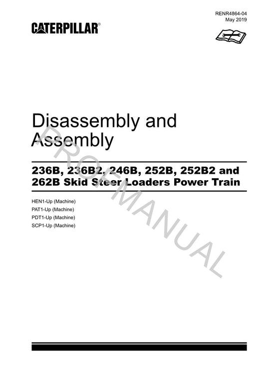 Caterpillar 252B 252B2 262B Loader Power Train Service Manual Disassem Assem