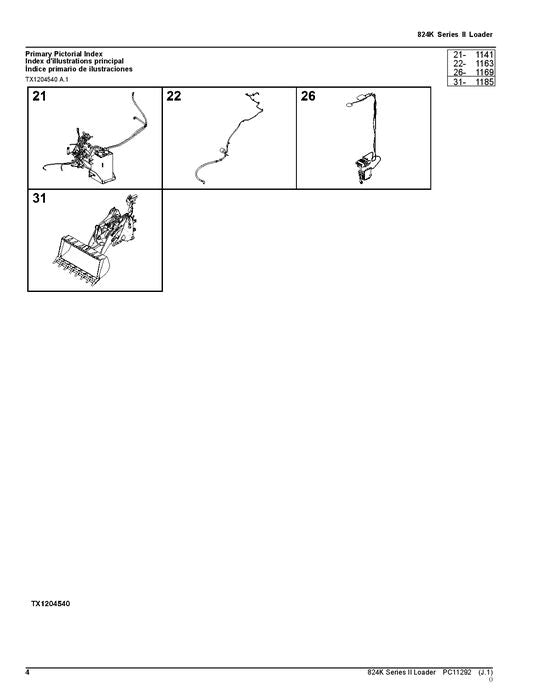 JOHN DEERE 824K SERIES II CRAWLER PARTS CATALOG MANUAL