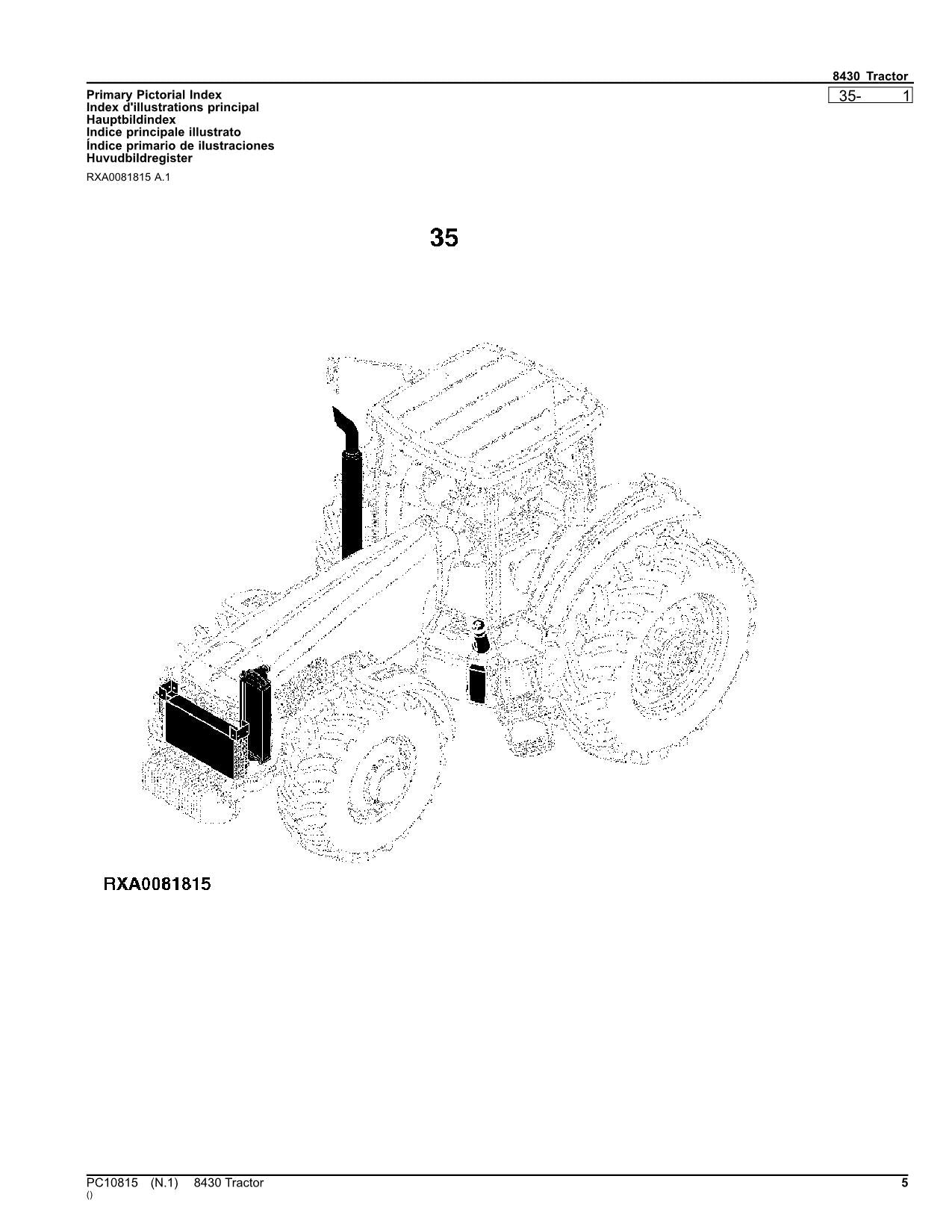 MANUEL DU CATALOGUE DES PIÈCES DU TRACTEUR JOHN DEERE 8430