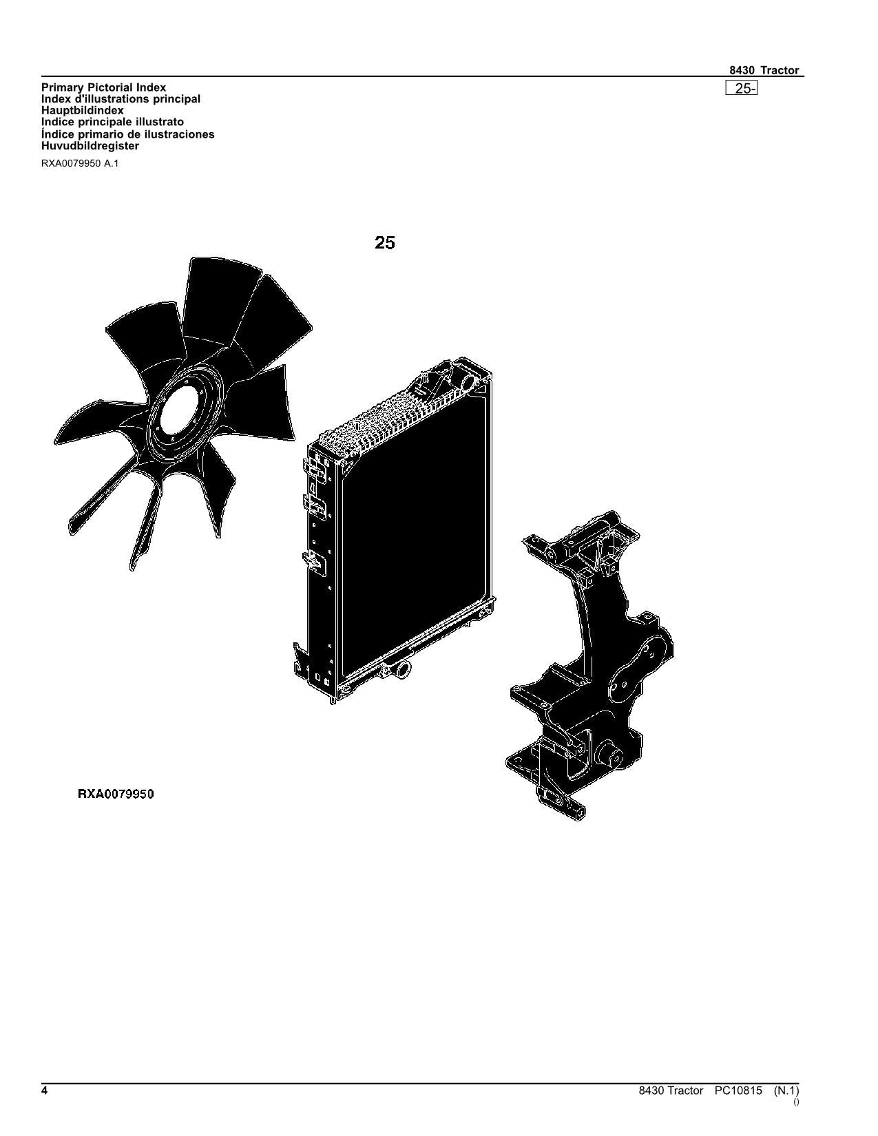 JOHN DEERE 8430 TRACTOR PARTS CATALOG MANUAL