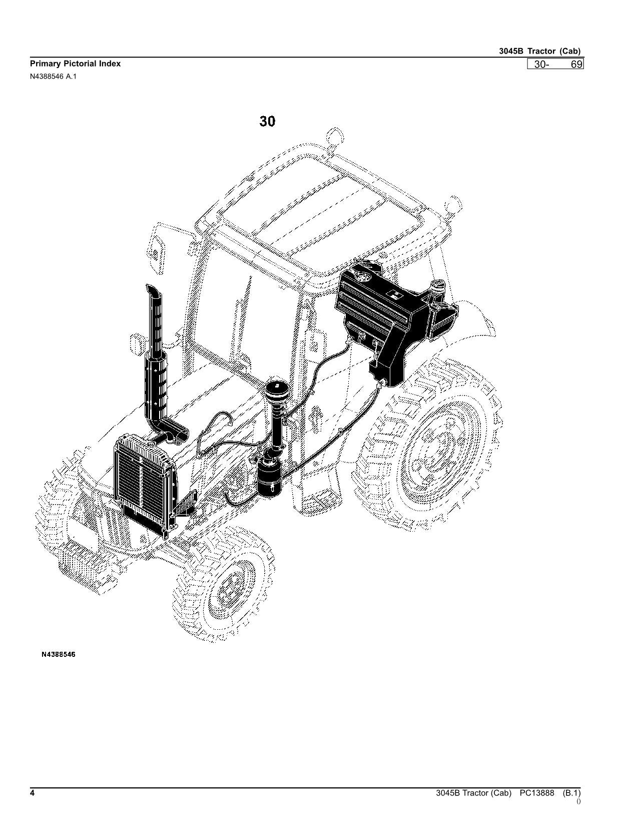 JOHN DEERE 3045B TRACTOR PARTS CATALOG MANUAL Worldwide Edition