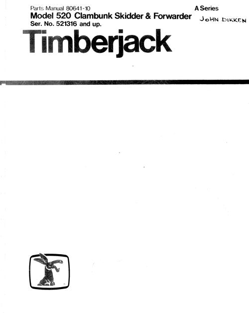 JOHN DEERE 520 CLAMBUNK PARTS CATALOG MANUAL