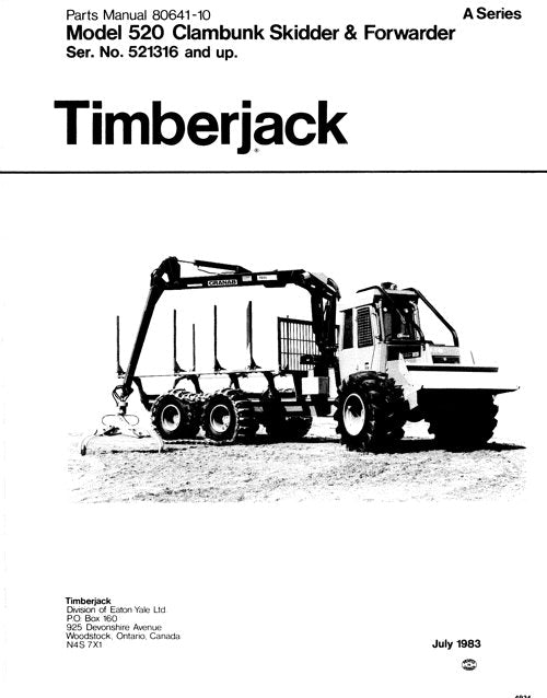 JOHN DEERE 520 CLAMBUNK PARTS CATALOG MANUAL