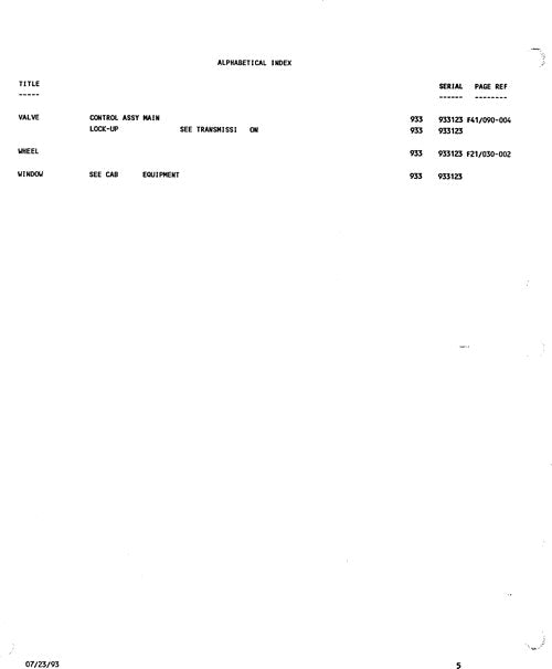 JOHN DEERE 933 933C CLAMBUNK PARTS CATALOG MANUAL 933123–933154