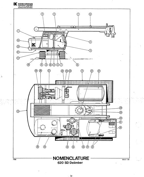 JOHN DEERE 620SD DELIMBER PARTS CATALOG MANUAL 51601-51604