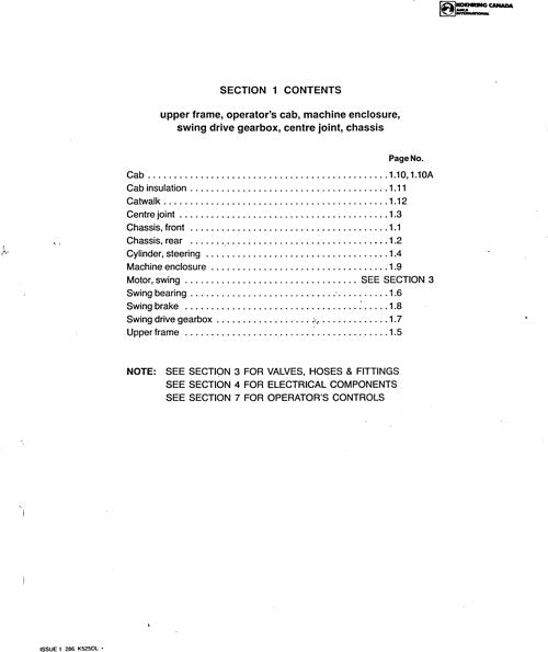 JOHN DEERE K525 DELIMBER  PARTS CATALOG MANUAL