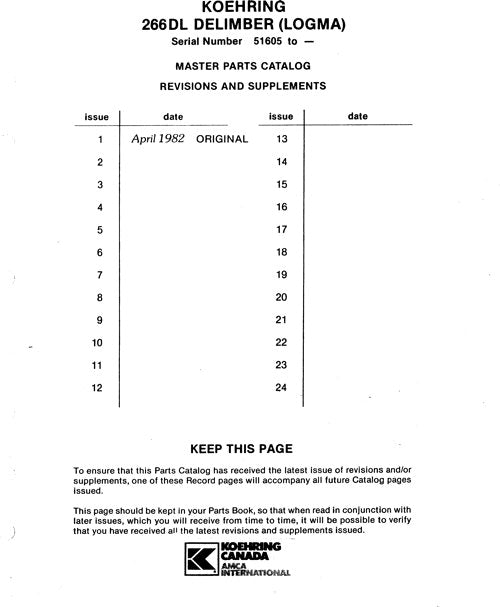 JOHN DEERE 620SD DELIMBER PARTS CATALOG MANUAL 51605 AND UP