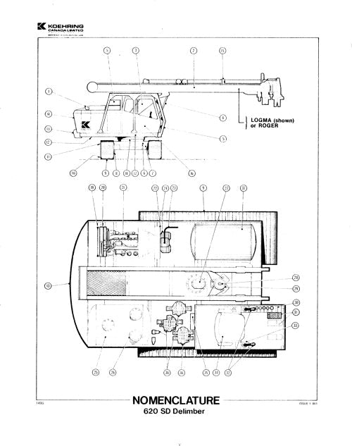 JOHN DEERE 620SD DELIMBER PARTS CATALOG MANUAL 51201-51211