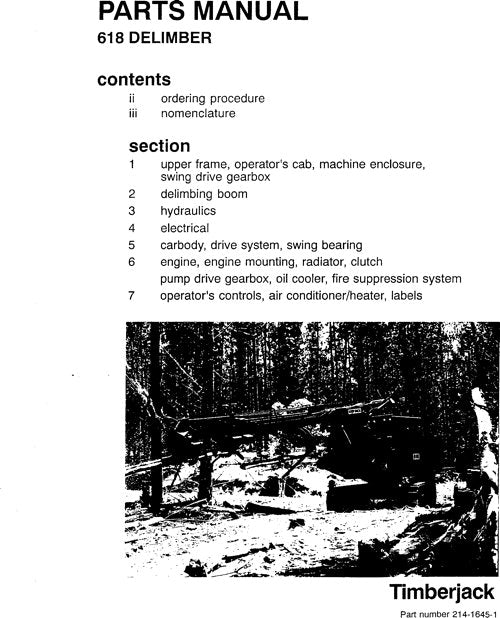 JOHN DEERE 620SD DELIMBER  PARTS CATALOG MANUAL