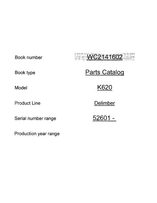 JOHN DEERE 620 DELIMBER PARTS CATALOG MANUAL