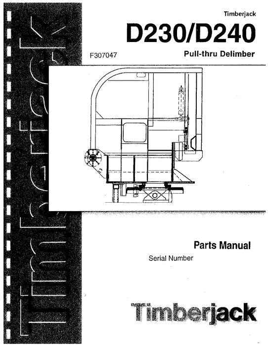 JOHN DEERE D230 D240 DELIMBER PARTS CATALOG MANUAL