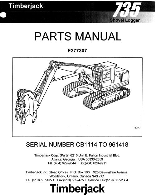 JOHN DEERE 735 SHOVEL LOGGER PARTS CATALOG MANUAL#1