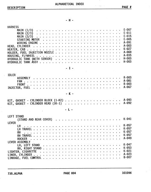 JOHN DEERE 953ML SHOVEL LOGGER PARTS CATALOG MANUAL