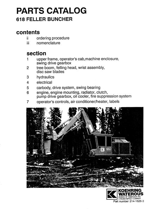 MANUEL DU CATALOGUE DES PIÈCES DE L'ABATTEUSE-GROUPEUSE À CHENILLES JOHN DEERE 618 52815–