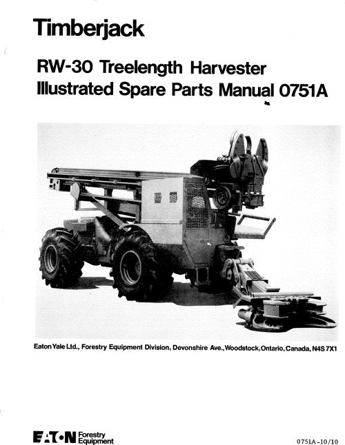 JOHN DEERE RW30 HARVESTER  PARTS CATALOG MANUAL