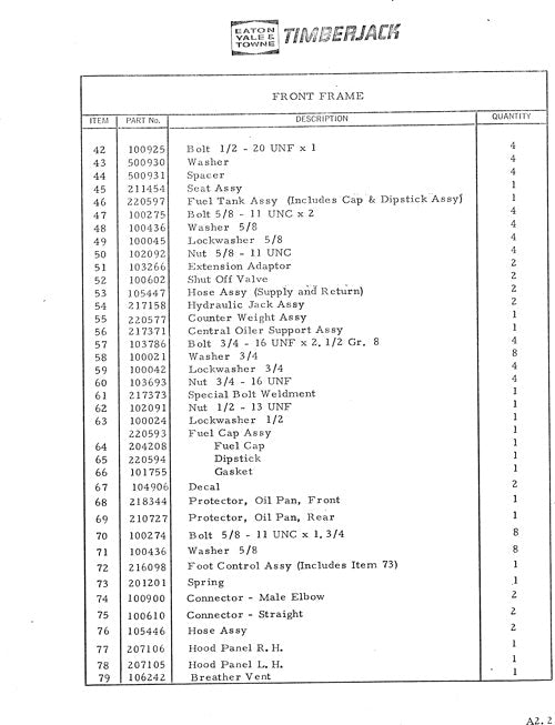 JOHN DEERE TJ30 HARVESTER  PARTS CATALOG MANUAL