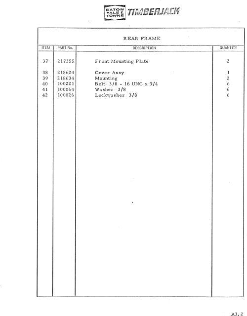 JOHN DEERE TJ30 HARVESTER  PARTS CATALOG MANUAL#1