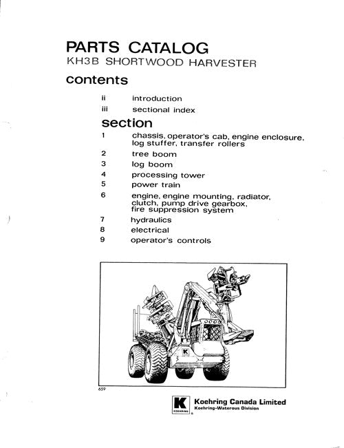 JOHN DEERE KH3B HARVESTER  PARTS CATALOG MANUAL 90117-20068