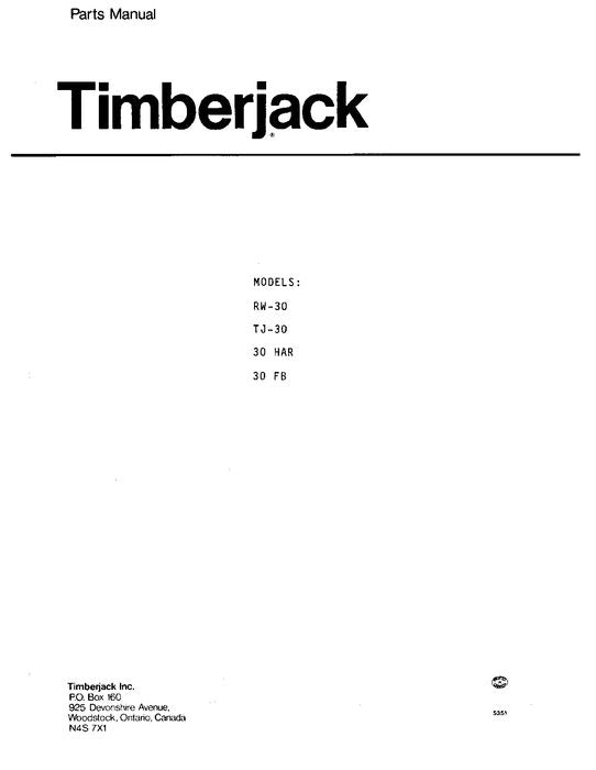 JOHN DEERE 30FB 30HAR RW30 TJ30 HARVESTER  PARTS CATALOG MANUAL