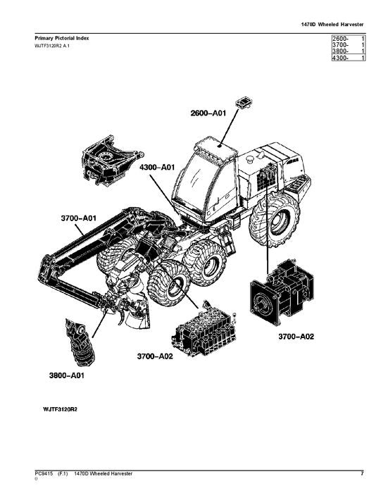 JOHN DEERE 759G HARVESTER  PARTS CATALOG MANUAL