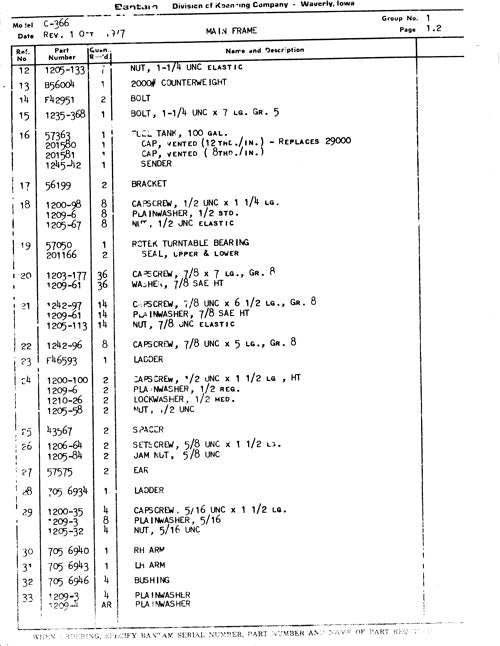 JOHN DEERE C366 LADER-ERSATZTEILKATALOGHANDBUCH