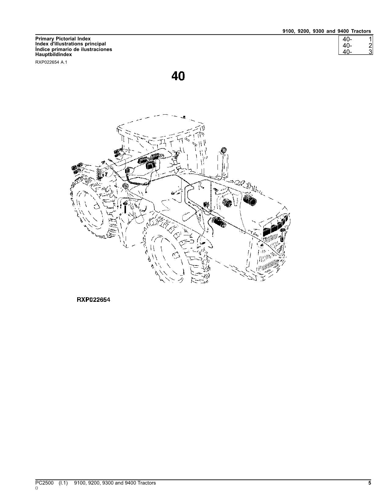 JOHN DEERE 9100 9200 9300 9400 TRAKTOR TEILEKATALOGHANDBUCH