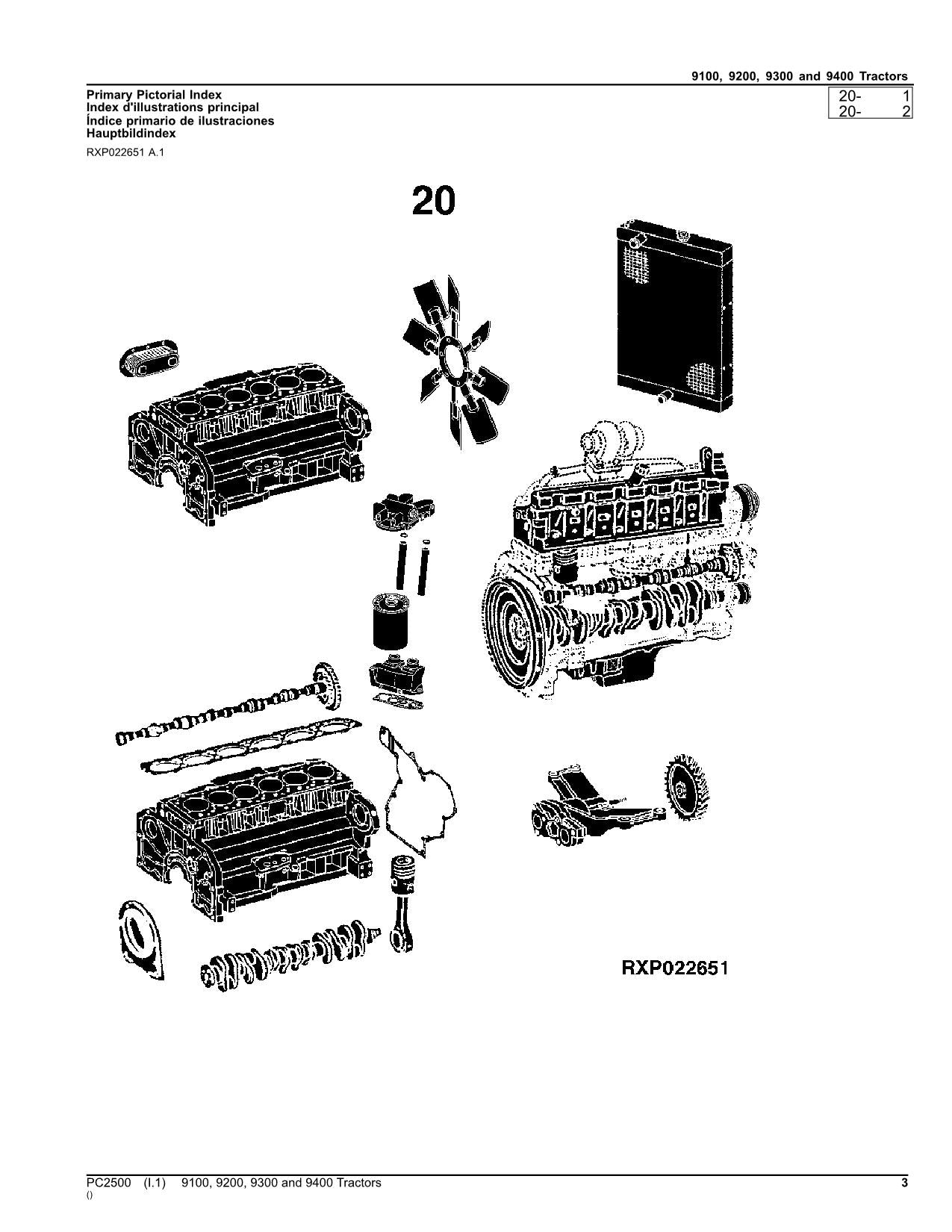 JOHN DEERE 9100 9200 9300 9400 TRACTOR PARTS CATALOG MANUAL