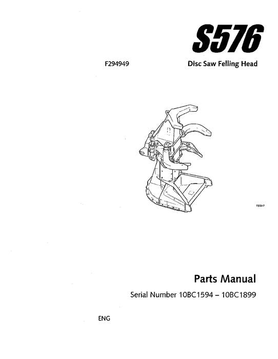 JOHN DEERE S567 STT DISC SAW FELLING HEAD PARTS CATALOG MANUAL