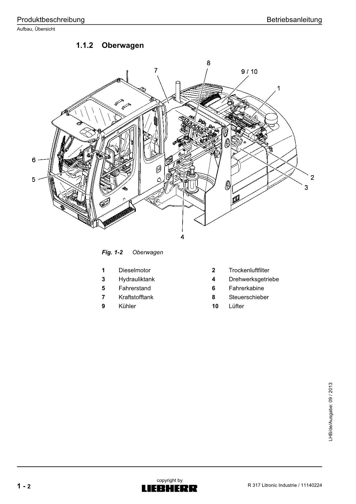 Liebherr R317 Litronic Industrie Umschlaggerät Betriebsanleitung