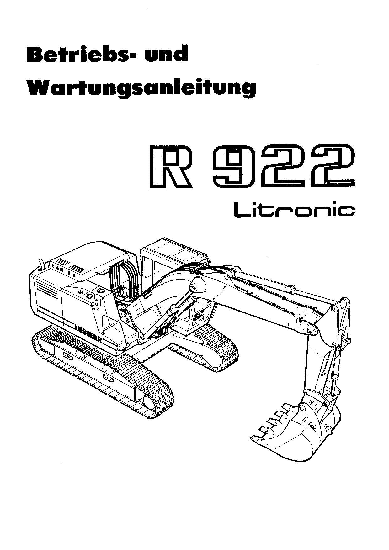 Liebherr R922 Litronic Hydraulikbagger Manuel d'instructions Manuel d'entretien