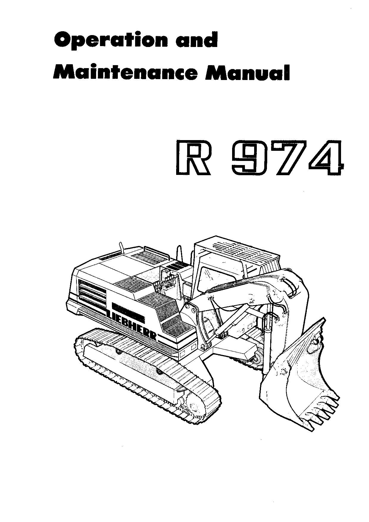 Liebherr R974 Excavator Operators manual