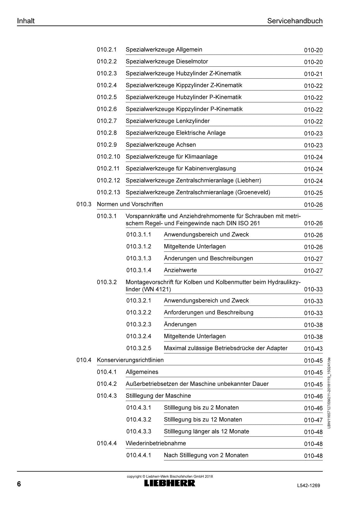 Liebherr L542 1269 Radlader Reparaturhandbuch Werkstatthandbuch