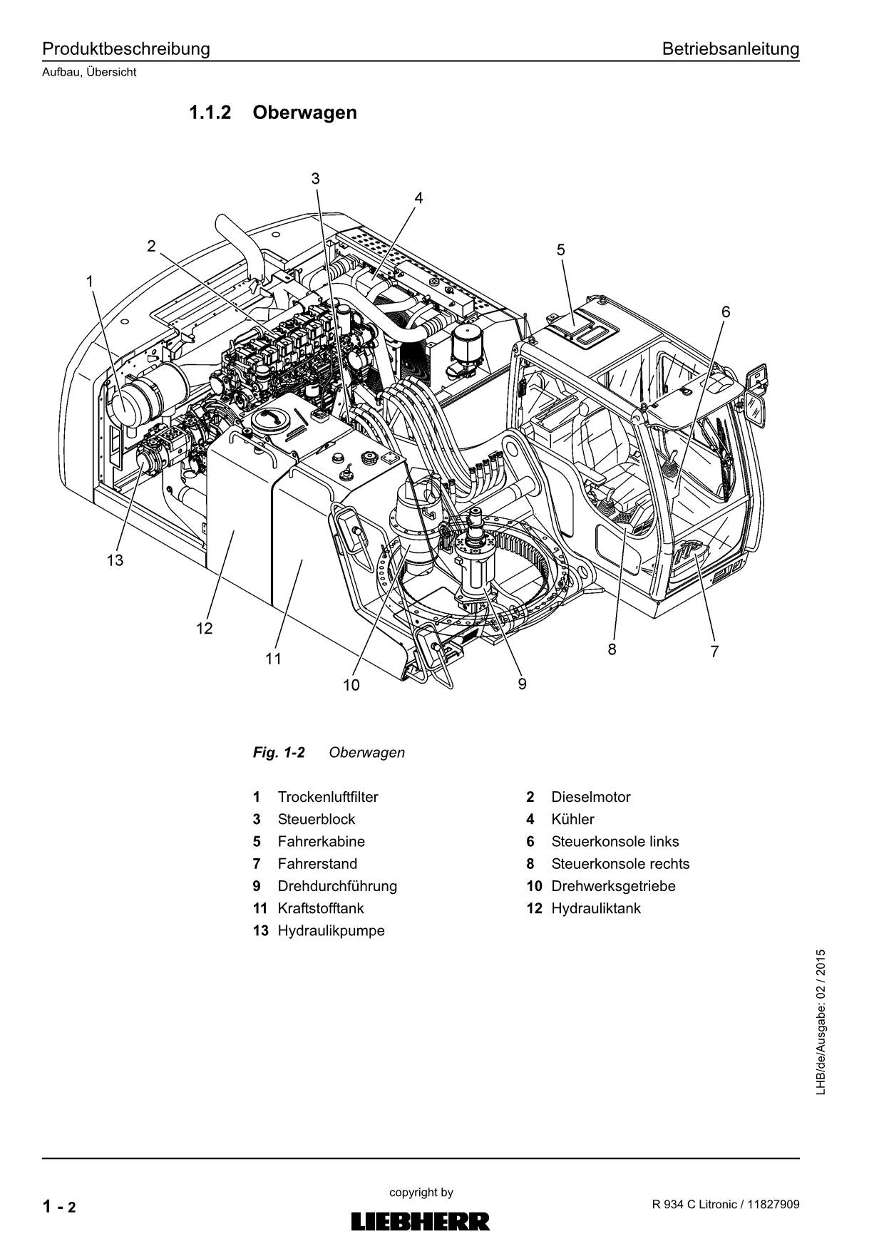 Liebherr R934 C Litronic Manuel d'utilisation