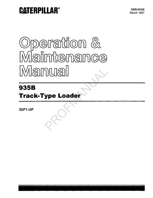 Caterpillar 935B Track Type Loader Operators Maintenance Manual