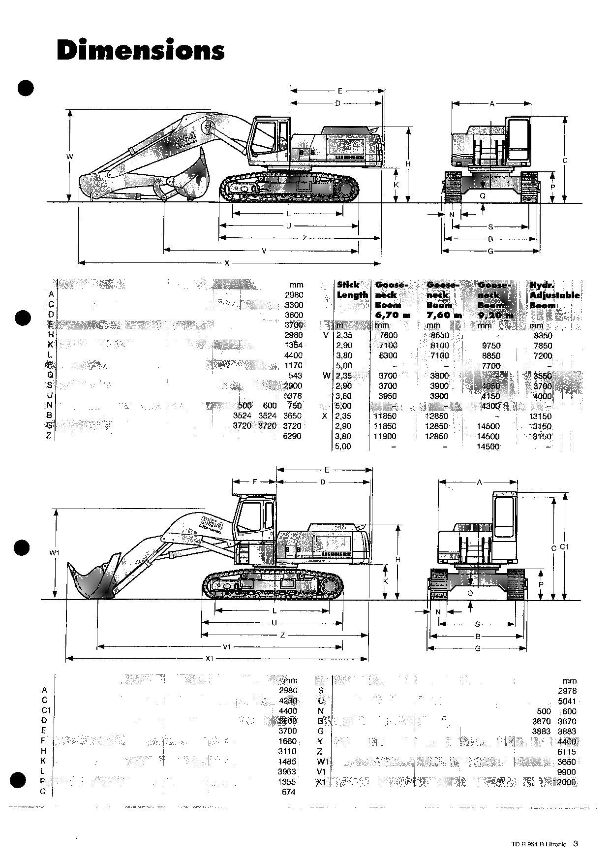 Liebherr R954 B Litronic Excavator Operators manual serial 5259