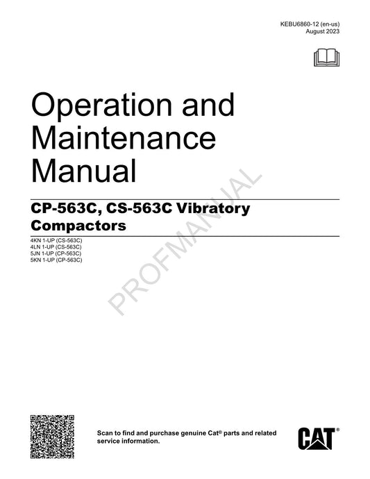 Caterpillar CP 563C CS 563C Vibratory Compactor Operators Maintenance Manual