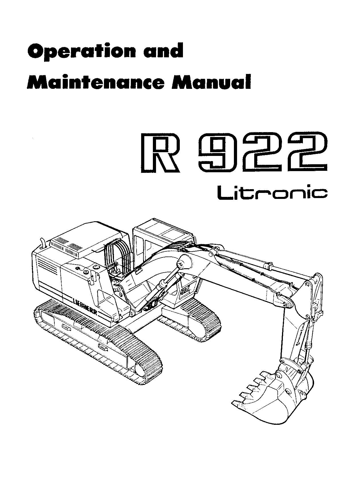 Manuel d'utilisation de la pelle Liebherr R922 Litronic série 3001