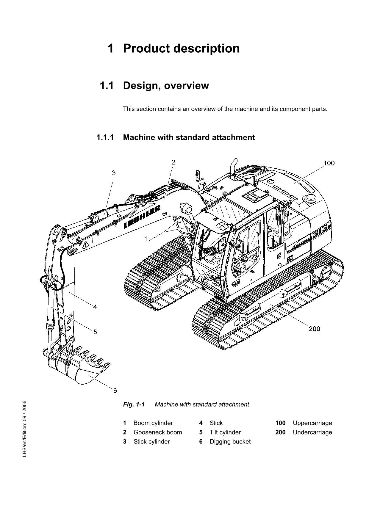 Manuel d'utilisation de la pelle Liebherr R313 Litronic, numéro de série 27752