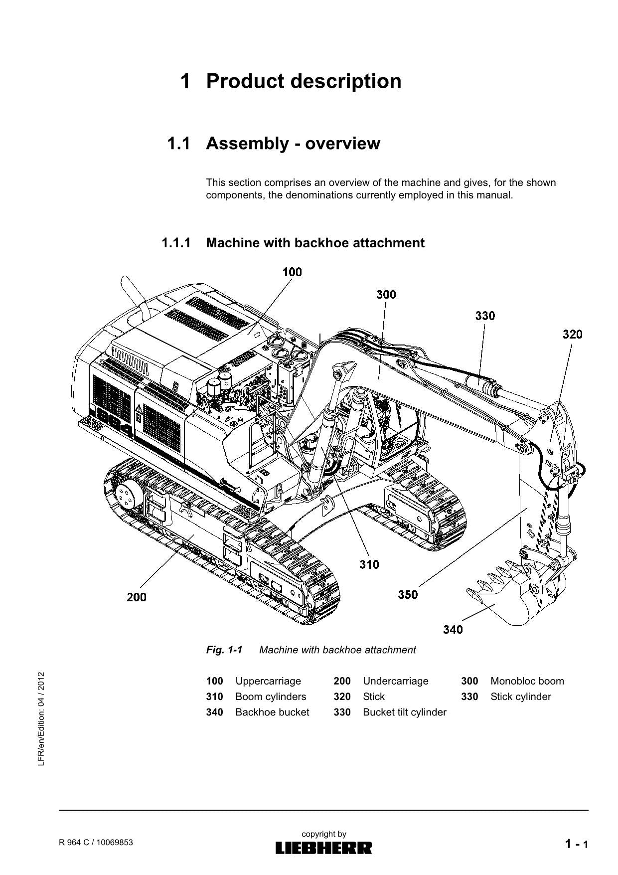 Manuel d'utilisation de la pelle Liebherr R964 C