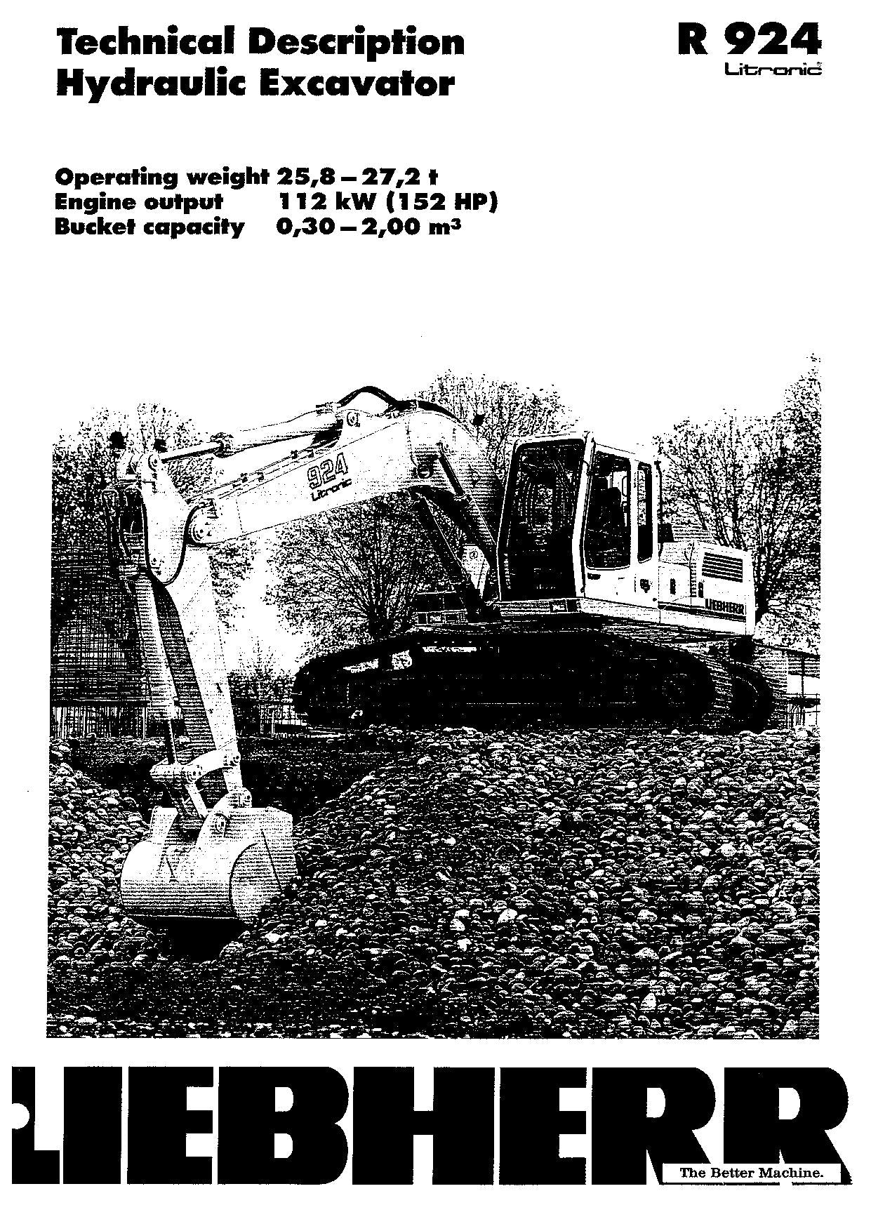 Manuel d'utilisation de la pelle Liebherr R924 Litronic, série 6400