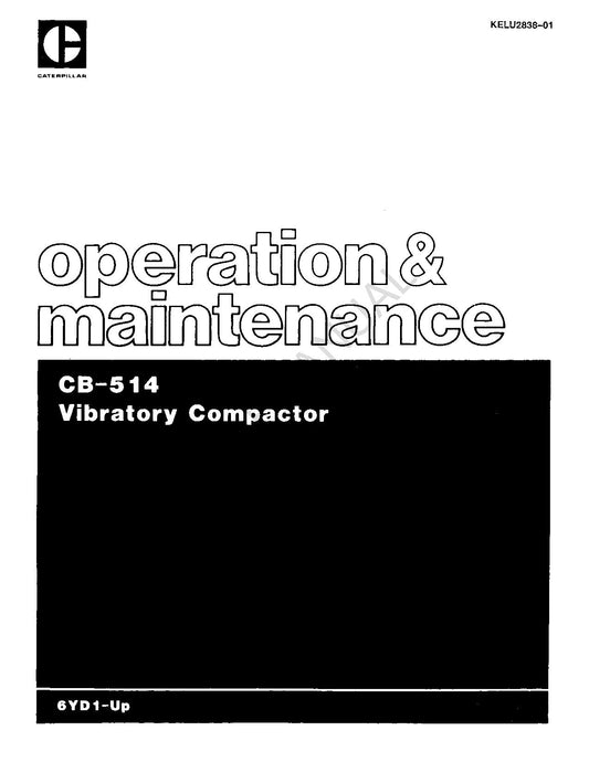 Caterpillar CB 514 Vibratory Compactor Operators Maintenance Manual