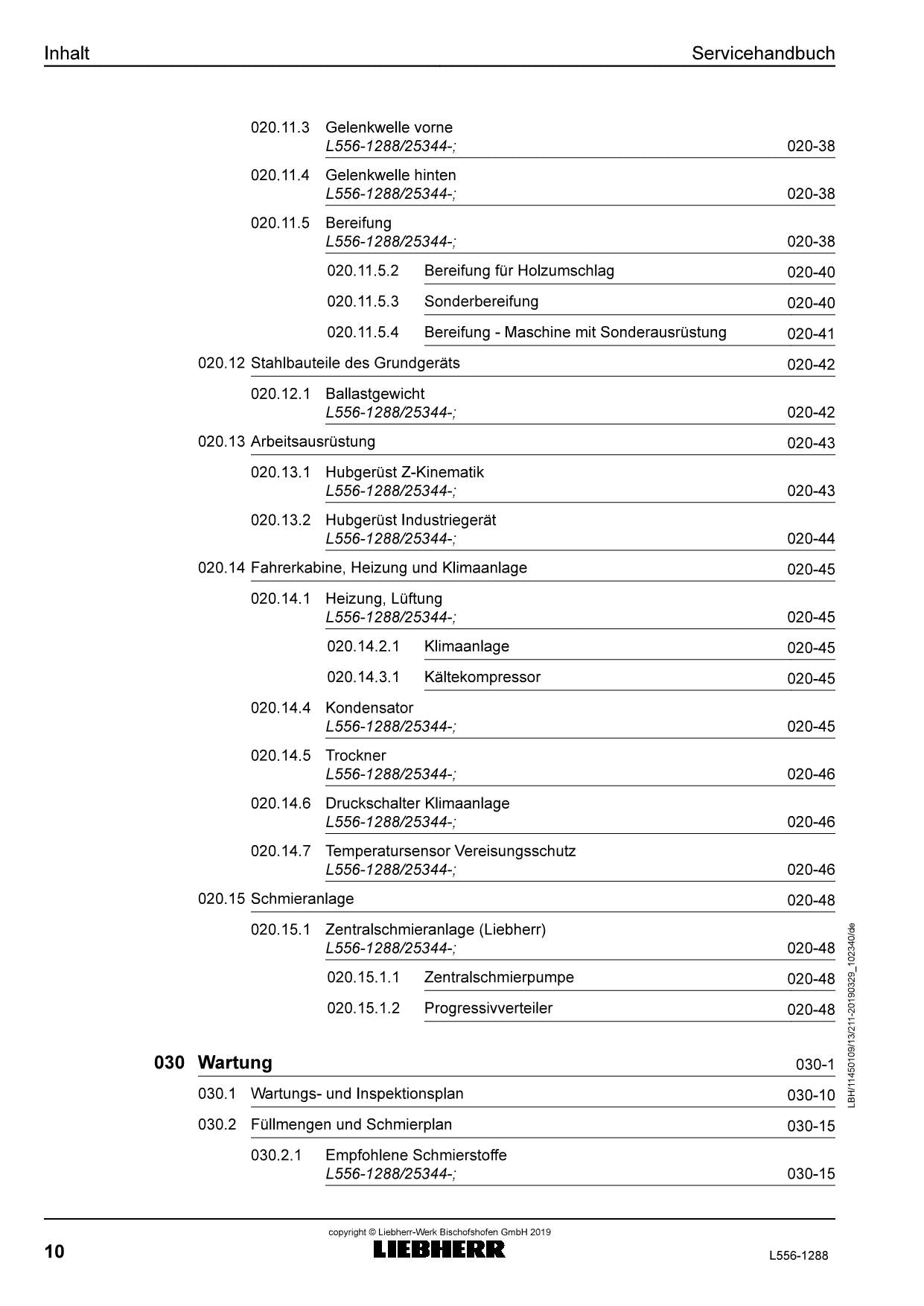 Liebherr L556 1288 Radlader Reparaturhandbuch Werkstatthandbuch