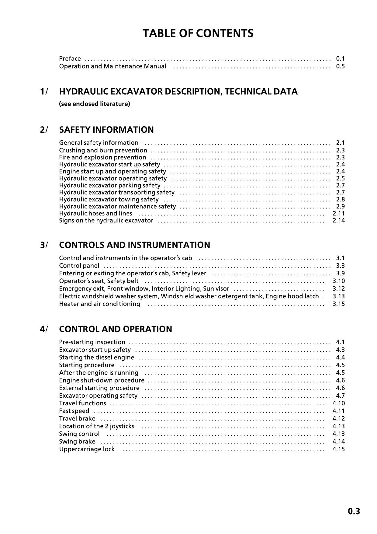 Liebherr R312 Excavator Operators manual