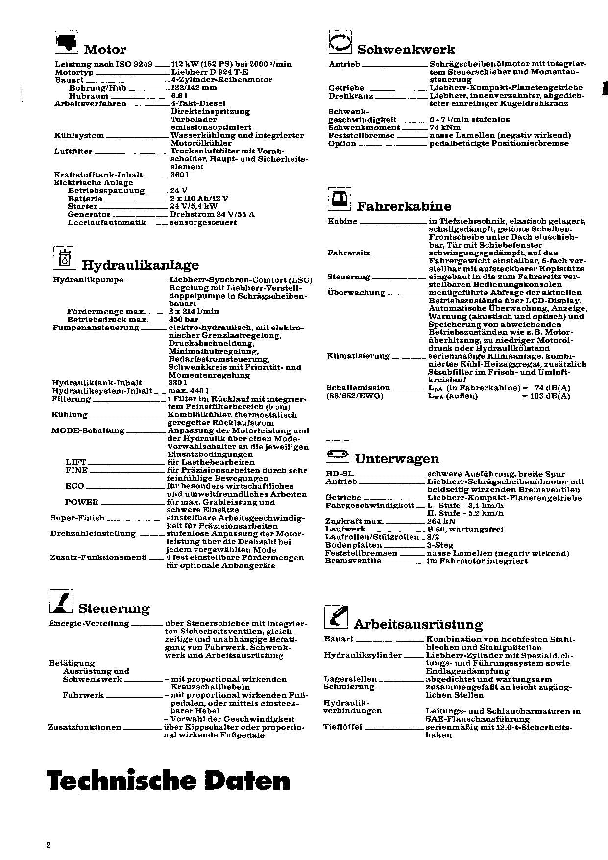 Liebherr R924 Litronic Hydraulikbagger Manuel d'instructions 8504064