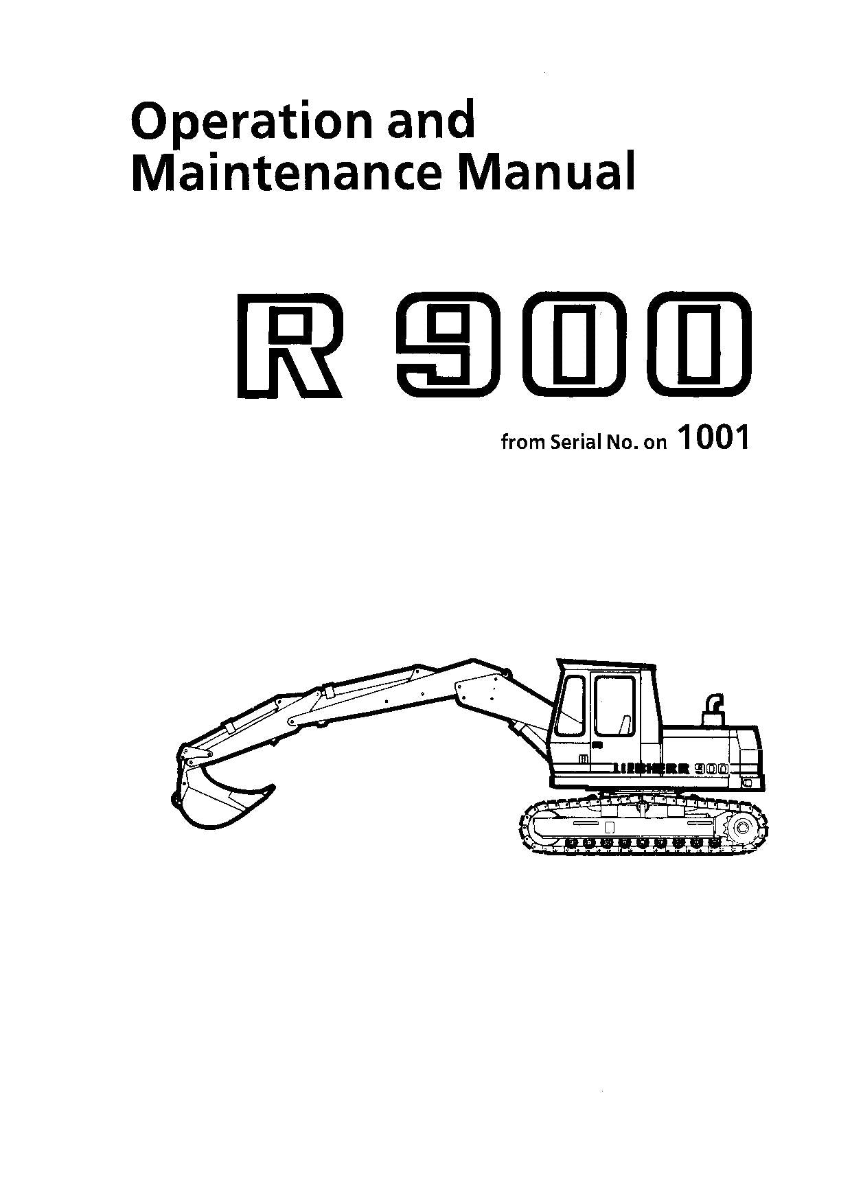 Liebherr R900 Excavator Operators manual